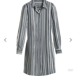 Chico’s Black and White striped shirt dress